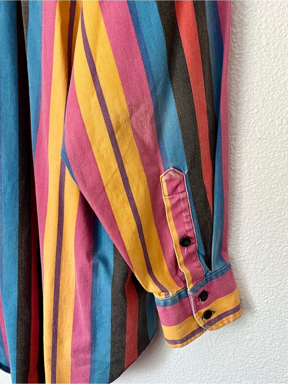 Rare 90’s Wrangler Brushpopper USA Striped Western X-Long Tails Shirt 17.5-35 - Picture 5 of 10